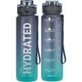 32oz Motivational Water Bottle with Time Marker & Carrying Strap – Leakproof, BPA-Free Tritan Sports Bottle for Gym, Fitness, and Travel