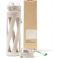 32 oz Borosilicate Glass Water Bottle with 2 Leak-Proof Lids (Straw & Spout) – Wide Mouth, Cup Holder Friendly, BPA-Free Daily Hydration Flask with Silicone Sleeve