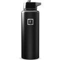 Double-Wall Insulated Stainless Steel Sports Water Bottle with Leak-Proof Straw Lid - Wide Mouth Vacuum Flask for Camping, Hiking, Gym & Everyday Hydration, 40 oz